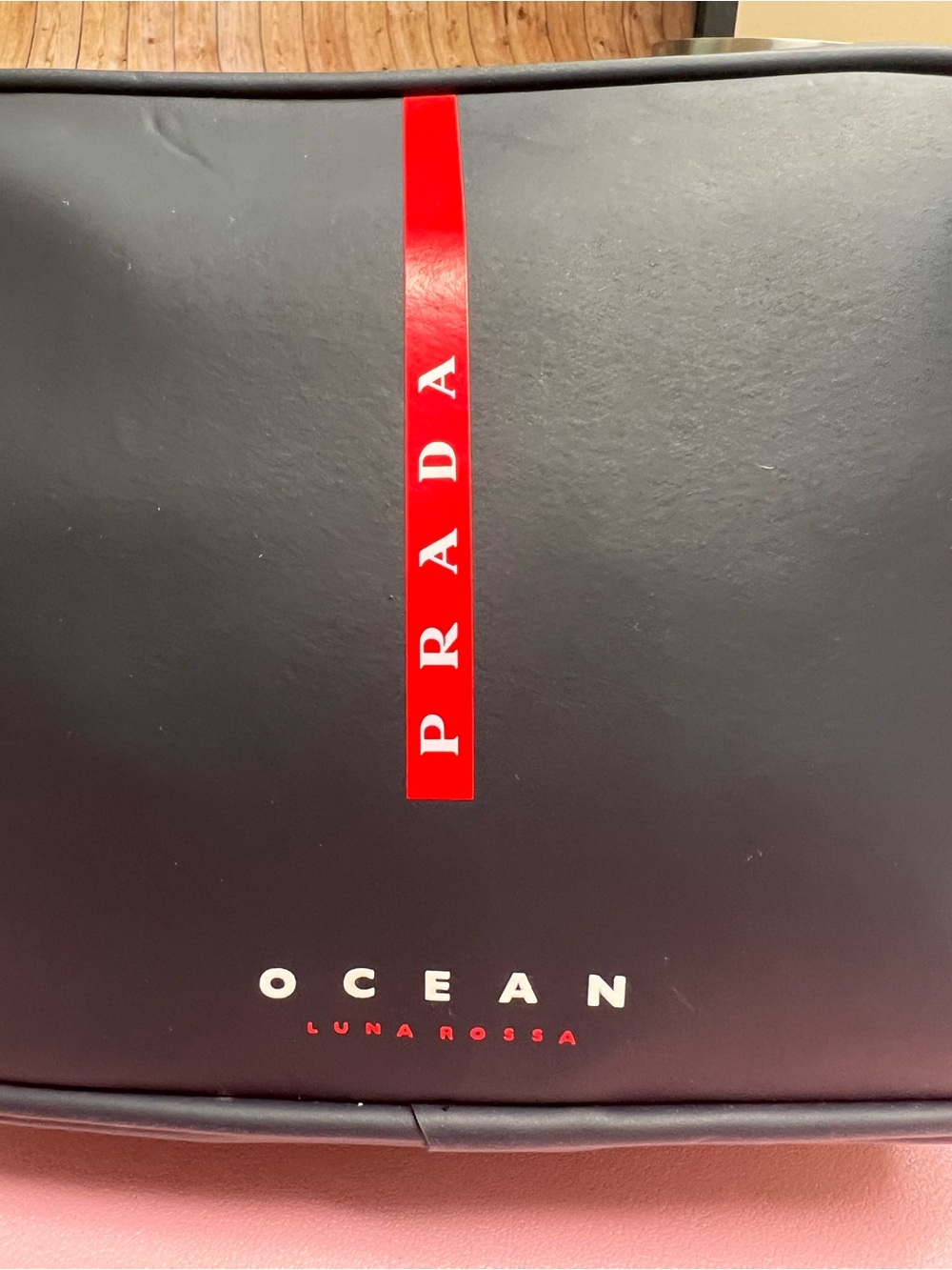 Prada Ocean Luna Rossa Navy Toiletry Bag with Red Logo Stripe - Picture 2 of 15